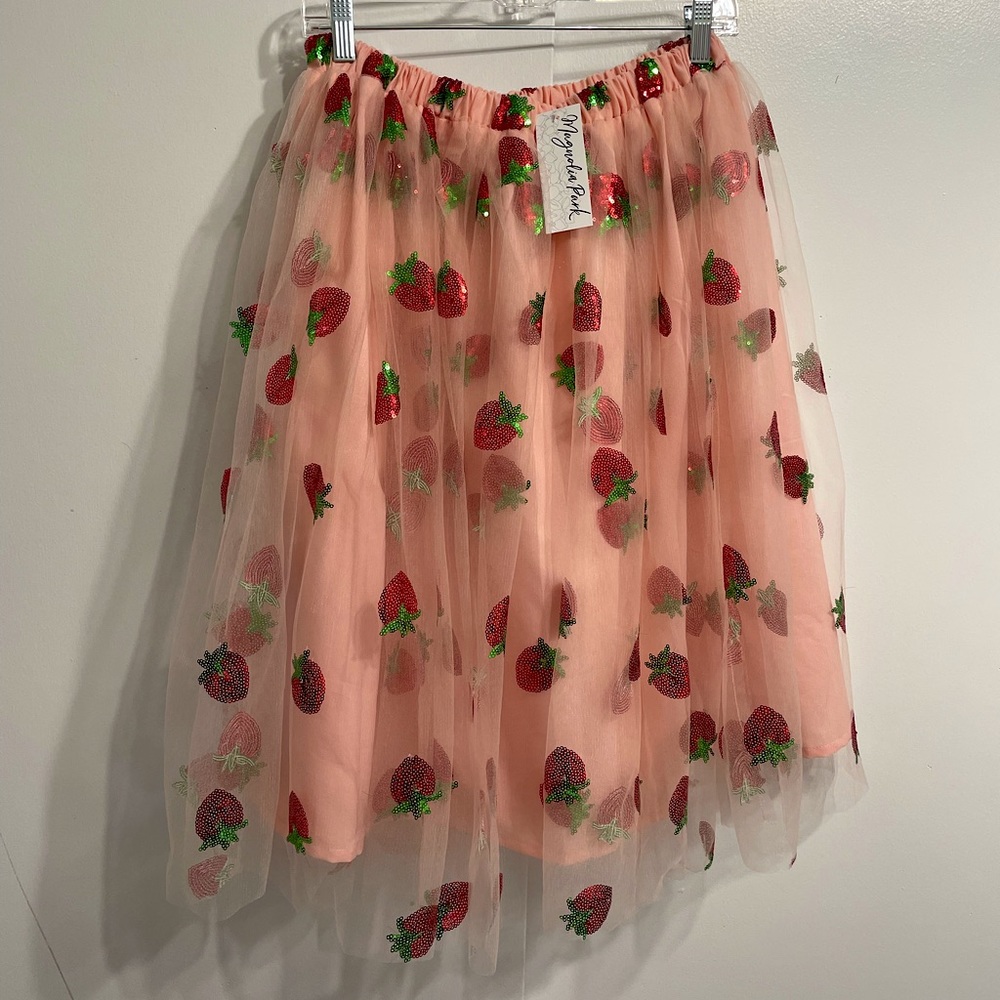 Magnolia Park Sequin Strawberry Tulle Skirt